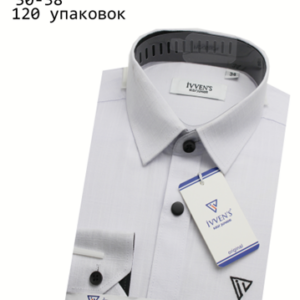 Детская льняная рубашка на кнопках H4-1, размеры 30–38, оптом, упаковка 120 шт